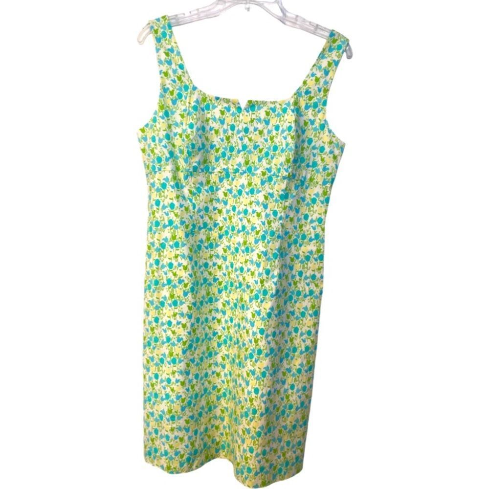 LILLY PULITZER White Tag Blue/White/Yellow Tulip Dress Sleeveless - Size 6